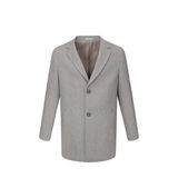 Bej Slim Fit Ceket Yaka Yünlü Kaşe Palto - XL