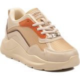 Bej-Turuncu Esnek Unisex Spor Ayakkabı 051 G - Bej - Turuncu