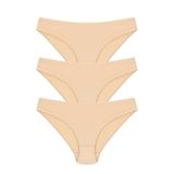 Bejamonti %100 Pamuk Bikini Model Külot, 3'lü Paket, Ten, M Beden Bikini Model Külot