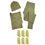 bejamonti Askeri Termal Takım + 6 Çift Çorap + Bere, 2XL, Askeri Termal Takım, Haki, Erkek