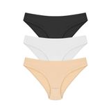 Bejamonti Chocolate Baby Kids Kadın Pamuklu Bikini Model Külot, 3'lü Paket, Siyah Beyaz Ten, S-M