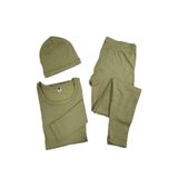 Bejamonti Unisex Termal İç Giyim Takımı, %65 Pamuk, Haki, XL/2XL Beden, Bere Hediyeli Unisex Kışın Sıcak Tutan Kışlık Pamuklu Terletmeyen Termal Alt Üst Takım