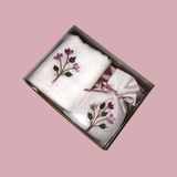 Bekay Kadın Kooperatif Erguvan Temalı 3'lü Sabun,havlu ve Lavanta Kesesi Hediyelik Set - Beyaz - 30 x 50 cm