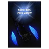 BEKAZE 2 Kanat Parça Motosiklet LED Gövde Altı Işık Projektör Hayalet Melek Kanatları Lazer Işığı RGB
