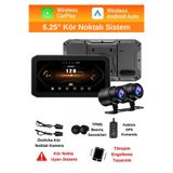 BEKAZE 6.25'' Kör Nokta Uyarılı Lastik Basınç Sensörlü 2K HD Motosiklet Çift Kayıt ve Navigasyon Sistemi