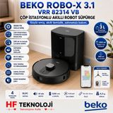 Beko 240 Dk. Çalışma Süresiyle Robo-X 3.1 Çöp Istasyonlu Akıllı Robot Süpürge - Siyah