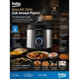 Beko 5.5 Litre Basınçlı Expertchef Akıllı Çok Amaçlı Pişirici Tandır Yapma Özellikli Güvenlik Sensörlü Mc 5056 I - Metalik Gri
