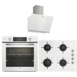 Beko Beyaz Cam Ankastre Set (Bfc 431 B Buhar Destekli Fırın + Bocdt 6510 Eb Ocak + Bde 6062 B1 Davlumbaz)