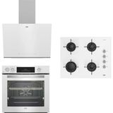 Beko Beyaz Cam Ankastre Set Fitfry Özelliği (Az Yağla Pişirme Özelliği)