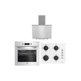 Beko Beyaz Cam Buhar Destekli 3’lü Ankastre Set (fırın + Ocak + Davlumbaz)