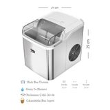 Beko Buz Makinesi Paslanmaz Çelik Gövde Günlük 12 kg Buz Üretim Kapasitesi Otomatik Hazneli Taşınabilir Ev ve Ofis Tipi Modern Buz Hazırlayıcı