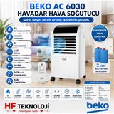 Beko Iyonizer Özelliği Sayesinde Negatif Iyon Işlevine Sahip Havadar Uzaktan Kumandalı Iyonizer Hava SOĞUTUCU(ACB6030) - Beyaz