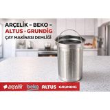 Beko Paslanmaz Çelik Çay Makinesi Demliği ve Süzgeç Seti - Ahşap - Ceviz - Seçenek 1