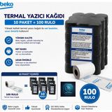 Beko X30 Tr - 300 Tr - 220 Tr - 400 Tr Yazarkasa Termal Pos Rulosu ( 10 Paket - 100 Adet )