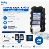 Beko X30 Tr - 300 Tr - 220 Tr - 400 Tr Yazarkasa Termal Pos Rulosu ( 2 Paket - 20 Adet )