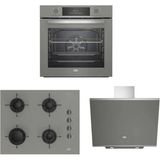 Beko Yeni Gri Cam Avantaj Set - 3’lü Ankastre Set (Fırın + Ocak + Davlumbaz)