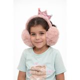 Beksy Accessory Kız Çocuk Taçlı Peluş Kulaklık – Yumuşak Kışlık Kulak Koruyucu Bere, Pembe Prenses Taçlı