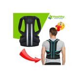 Bel Sırt Balenli Ortopedik Omuz Korsesi Unisex Çift Balenli Dik Duruş Kamburluk Önleyici Siyah