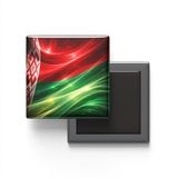 Belarus - Abstract Efektli Bayrak - Baskılı Kare Buzdolap Magneti