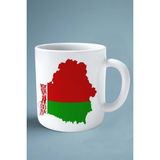 Belarus Bayrak Baskılı Kupa Bardak Çift Taraflı Kişiye Özel Model 1