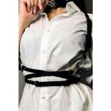Belden Ayarlı Bağlamalı Deri Korse Kemer Ve Choker Tasma Takım