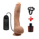 Belden Bağlamalı 27 cm Titreşimli Gerçekçi Kalın Dildo Penis - Jack - BDM1251B