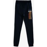 Belden Baglamali Baskili Jogger Eşofman Alti - Lacivert - 4 - 5 Yaş