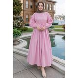 Belden Piliseli Bağcıklı Düğme Detaylı Elbise Pembe HNT0310 - 38