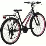 Belderia Vision Elegance 26" Jant Sypo Index (3*7) Vites V-Fren Siyah-Pembe Şehir Bisikleti - Mat Siyah - Pembe