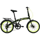 Belderia X7 Steel 20" Jant Shimano Microshift(7s) Vites Mekanik Disk Fren Siyah-Sarı Katlanabilir Bisiklet - Siyah - Neon Sarı