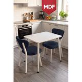 Belek Serisi Mdf Sabit 60X90 Beyaz Mutfak Masası Takımı 2 Adet Sandalye