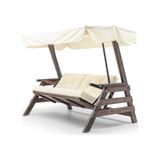 Belek Swing Ahşap Dış Mekan Bahçe Balkon & Teras Salıncağı Krem