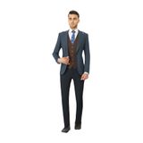 BELFOR SLIMFIT KARELI YELEKLI KOMBIN TAKIM ELBISE LACİVERT 30_6 LACİVERT