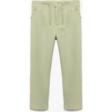 Beli Ayarlanabilir Lastikli Bağcıklı Viskon Pantolon - Regular - Yeşil - 6 - 7 Yaş