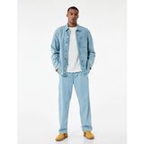 Beli Bağcıklı Cep Detaylı Loose Fit Bol Jean Pantolon - Mavi - 30 / 32