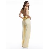 Beli Bağcıklı Düz Paça Viskon Karışımlı Pantolon