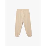 Beli Bağcıklı Nervürlü Jogger Triko Pantolon