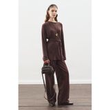 BELİ BAĞLAMA TASARIMLI BLUZ ACI KAHVE