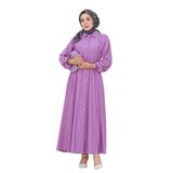 Beli Lastikli Cepli Yasmin Elbise-Lila