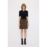 Beli Lastikli Deri Etek Olive 12743140001 - Yeşil - XS