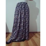 Beli Lastikli Desenli Penye Kumaş Maxi Boy Anne Etek %100 Pamuk 38BEDEN 100KG - Mor - Antrasit - Standart