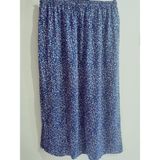 Beli Lastikli Desenli Viskon Basma Kumaş Maxi Boy Anne Etek 36-48BEDEN - Mavi-158600