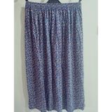 Beli Lastikli Desenli Viskon Basma Kumaş Maxi Boy Anne Etek 36-48BEDEN - Mavi-158607