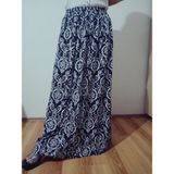 Beli Lastikli Desenli Viskon Basma Kumaş Maxi Boy Anne ETEK38BEDEN 100KILO - Siyah - Beyaz - Antrasit - Standart