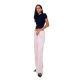 Beli Lastikli Saten Pantolon Pudra