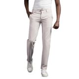 Beli Lastikli Ve İplikli Likralı Slimfit Yazlık Kumaş Jogger Pantolon GRİ 48