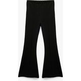 Beli Lastikli Viskon Karışımlı Dar Kalıp Ispanyol Paça Pantolon - Siyah - Slim Fit - 7 - 8 Yaş