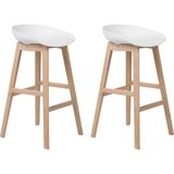Belıanı Mıcco 2’li Bar Sandalyesi Seti, Iskandinav Tarzı, 72 cm Oturma Yüksekliği, Minimalist Tasarım - Beyaz