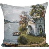 Belıeve Whıte House Jakarlı Dokuma Goblen Dekoratif Kırlent 45*45