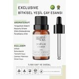 Believe Your Aura Bitkisel Yeşil Çay Esansı - %100 Saf ve Bitkisel Buhurdanlık Difizör Exclusive Ortam Kokusu - 10 ml - Tek Ebat
